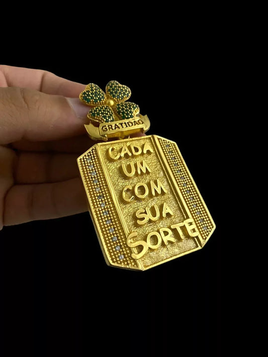 PINGENTE CADA UM COM A SUA SORTE TREVO PERSONALIZADO (G)